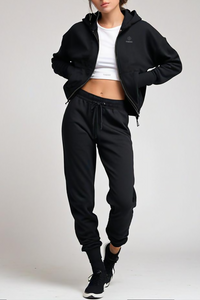 Thenx Cropped Hoodie - Black 2c