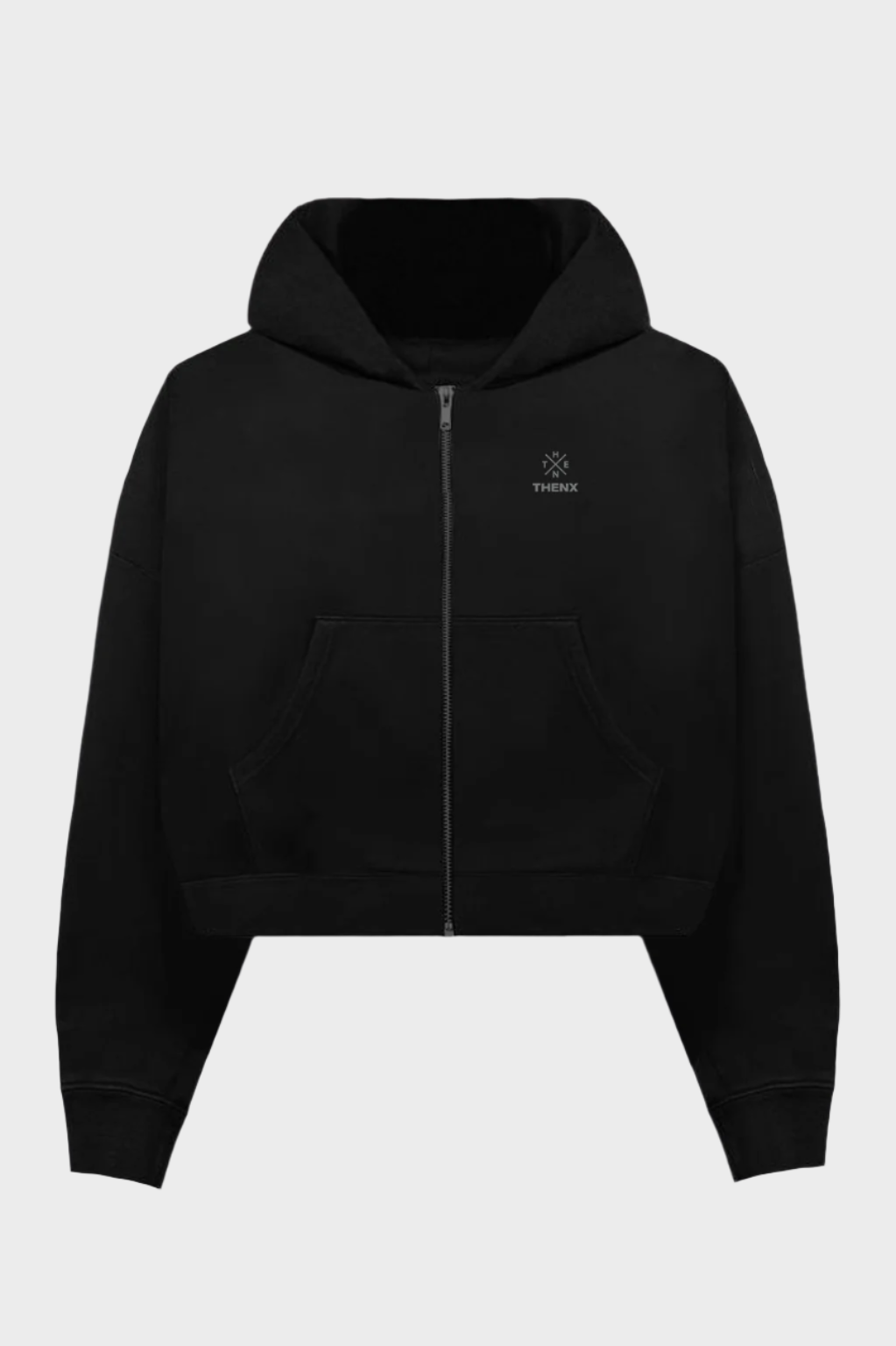 Thenx Cropped Hoodie - Black 1c