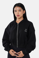 Thenx Damen Kapuzenjacke mit Reißverschluss - Schwarz