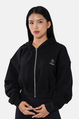 Thenx Women Zip Hoodie - Black