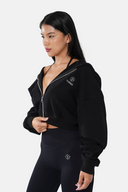 Thenx Damen Kapuzenjacke mit Reißverschluss - Schwarz
