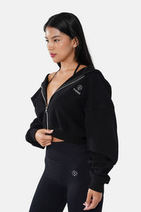 Thenx Women Zip Hoodie - Black